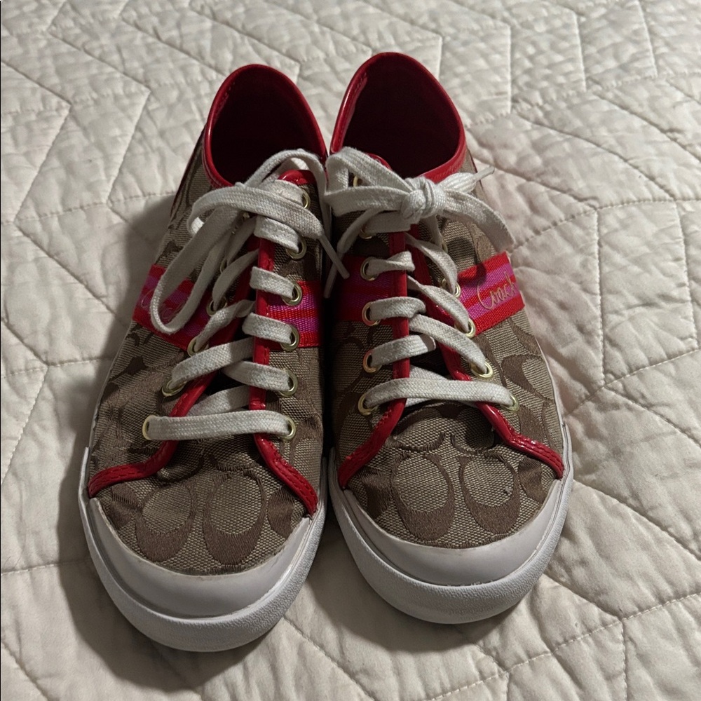 Vintage Coach Sneakers - Red and Brown Coach monogram Size 8